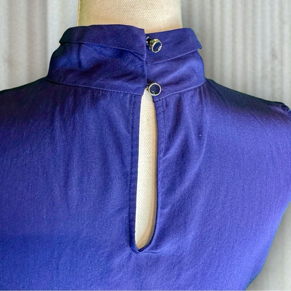 Ted Baker London ‘Syna’ Scarf Neck 100% Silk Sleeveless Top US Size 6 in Indigo - Picture 10 of 14